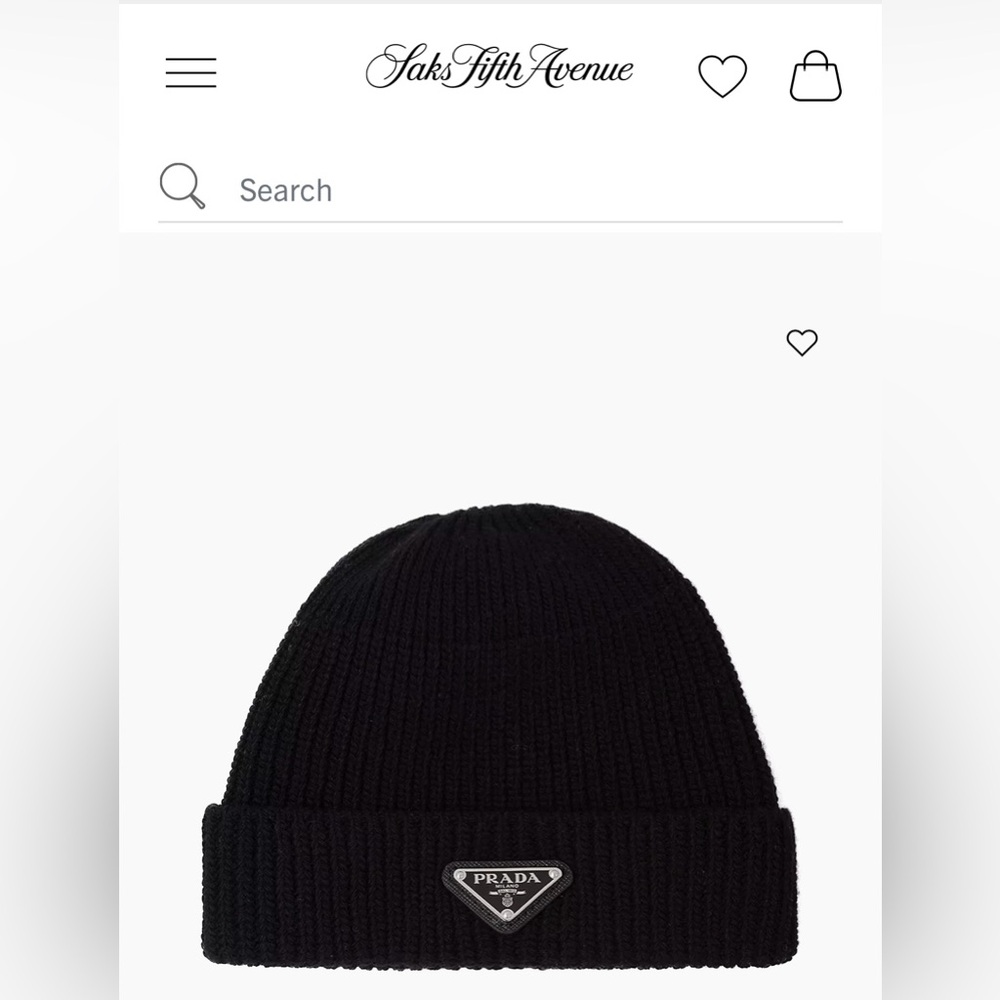 Black Prada Wool and Cashmere Beanie